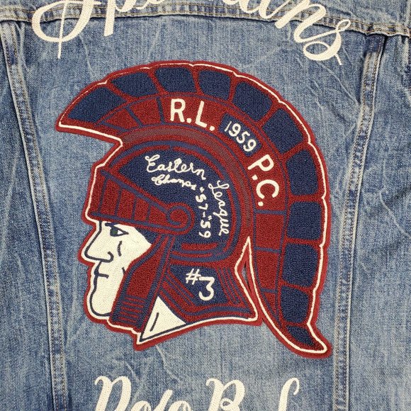 Polo Ralph Lauren Denim Embroidered Varsity Jacket - Picture 11 of 11